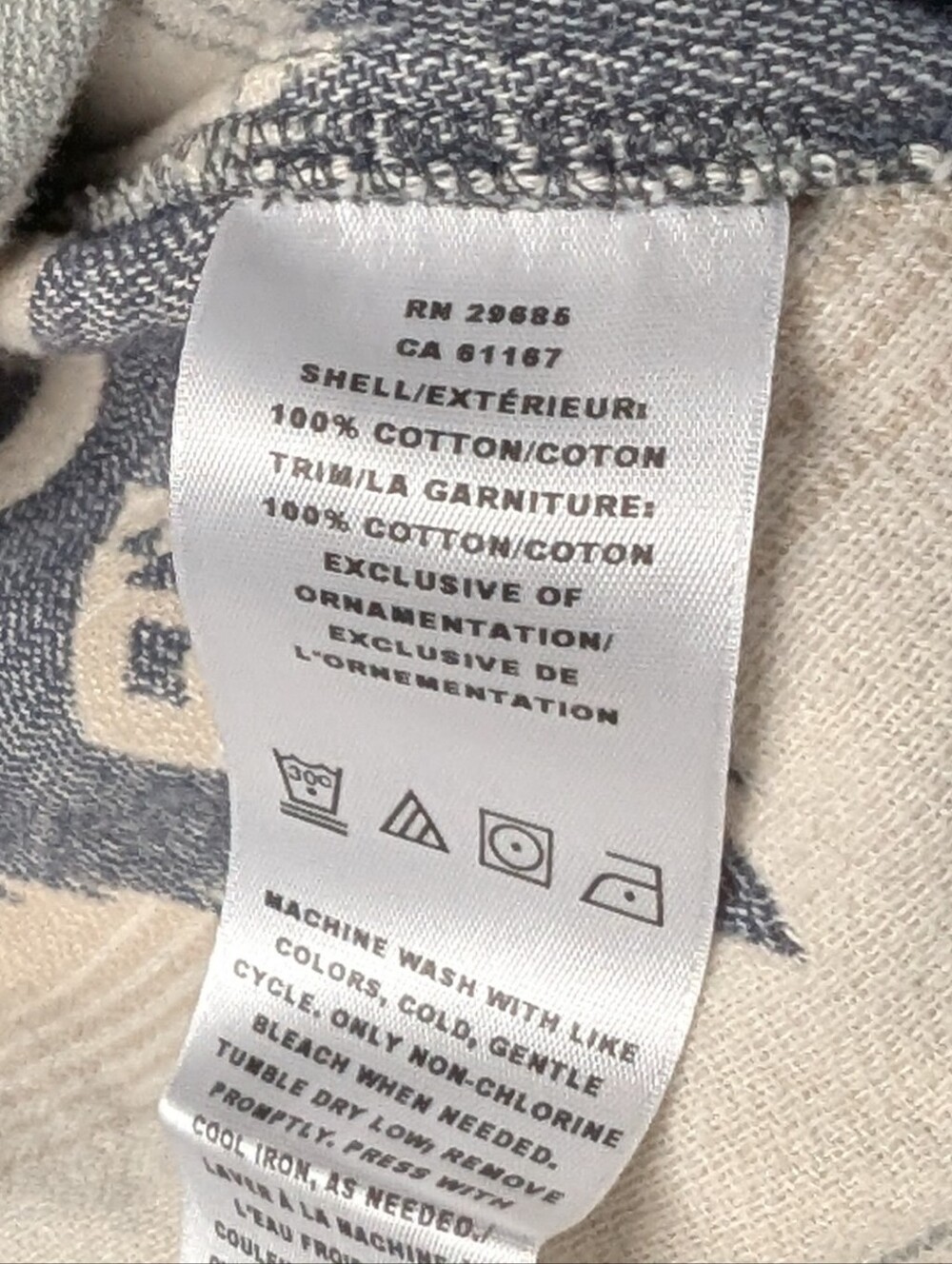 Pendleton 100% Cotton Doublesoft HALF-ZIP PULLOVER Sweatshirt Grey Aztec S Small - Picture 6 of 7